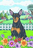 Large Flag Miniature Pinscher Dog Breed House Flag 28 x 40...Price Reduced