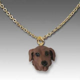 Dog on Chain DACHSHUND RED Resin Dog Necklace Pendant...Clearance Priced