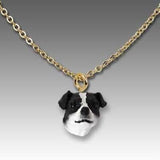 Dog on Chain JACK RUSSELL B/W Resin Dog Necklace Pendant...Clearance Priced
