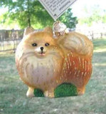 Old World Christmas POMERANIAN Standing Blown Glass Dog Breed Ornament