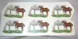 Ceramic Decal White MARE & FOAL Horse 2 3/4" Decal 6 pieces