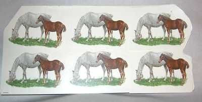Ceramic Decal White MARE & FOAL Horse 2 3/4" Decal 6 pieces