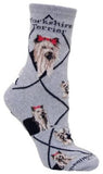 Adult Socks YORKSHIRE TERRIER Dog Breed Gray size Medium Made in USA