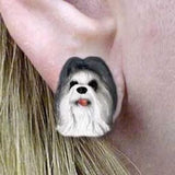 Post Style SHIH TZU GRAY Resin Dog Post Earrings Jewelry...Clearance Priced