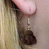 Dangle Style POODLE MINI CHOCOLATE Dog Resin Earrings Jewelry...Clearance Priced