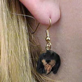 Dangle Style DACHSHUND LONGHAIR BLK Dog Earrings Jewelry...Clearance Priced