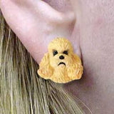 Post Style POODLE MINIATURE APRICOT Dog Post Earrings...Clearance Priced