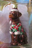 Delicate LAB RETRIEVER CHOCO II Glass Dog Xmas Ornament...Clearance Priced