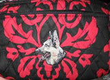 Quilted Fabric GERMAN SHEPHERD Dog Breed Damask Zipper Pouch Cosmetic Bag