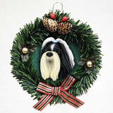 Wreath Xmas Ornament SHIH TZU Dog Breed Christmas Ornament RETIRED