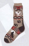 Wildlife Animal WOLF FACE Blanket Adult Socks Medium 6-11