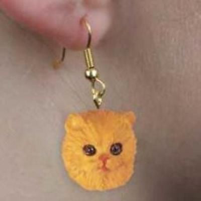 Cute Feline PERSIAN RED CAT Resin Dangle Earrings...Clearance Priced