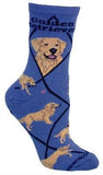 Adult Socks GOLDEN RETRIEVER Dog Breed Blue size Medium Made in USA