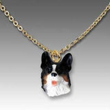 Dog on Chain WELSH CORGI TRI Resin Dog Necklace Pendant...Clearance Priced