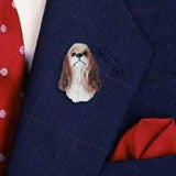 Resin Pin COCKER SPANIEL Brn/W Dog Hat Pin Tietac Pin Jewelry...Clearance Priced