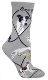 Adult Socks GREYHOUND Dog Breed Gray size Medium Made in USA