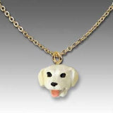 Dog on Chain LAB RETRIEVER YELLOW Resin Dog Necklace Pendant...Clearance Priced