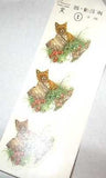 Ceramic Decal RED FOX Baby with Stump 2" Decal 6 pieces