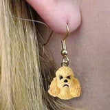 Dangle Style POODLE MINI APRICOT Dog Resin Earrings Jewelry...Clearance Priced
