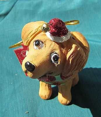 Cutie GOLDEN RETRIEVER Silly Dog Resin Xmas Ornament...Clearance Priced