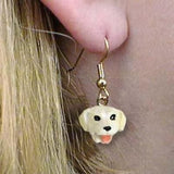 Dangle Style LABRADOR RETRIEVER YELLOW Dog Head Resin Earrings Jewelry