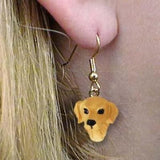 Dangle Style GOLDEN RETRIEVER Dog Head Resin Earrings Jewelry