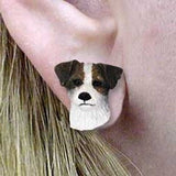 Post Style JACK RUSSELL TERRIER Brown Dog Post Earrings...Clearance Priced