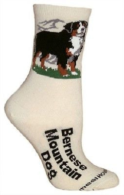Adult Socks BERNESE MOUNTAIN DOG Dog Breed size Medium Made in USA
