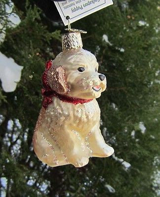 Old World Christmas COCKAPOO PUPPY Blown Glass Dog Breed Ornament