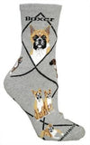 Adult Socks BOXER Dog Breed Gray size Medium Made in USA