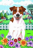 Outdoor Garden Flag Jack Russell Terrier Dog Breed Spring Colors Small Flag USA
