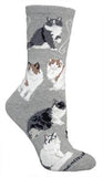 Cat Feline RAGAMUFFIN CAT Adult Size Medium Socks/Gray USA made