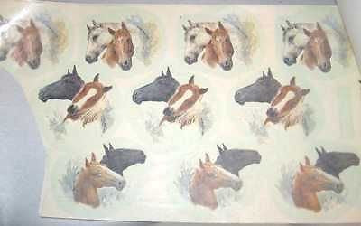 Ceramic Decal HORSE HEADS 3 Asstd 2 1/2" Decal 10 pieces