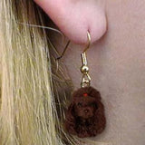 Dangle Style POODLE CHOCOLATE Dog Resin Earrings Jewelry...Clearance Priced