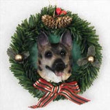 Wreath Xmas Ornament GERMAN SHEPHERD Dog Breed Christmas Ornament