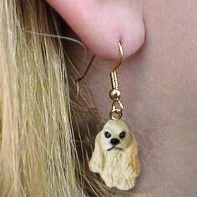 Dangle Style COCKER SPANIEL BUFF Dog Earrings Jewelry..Clearance Priced