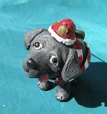 Cutie LAB RETRIEVER BLACK Silly Dog Xmas Ornament...Clearance Priced