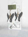 Animal Farm RABBIT BLK/WHT Head Resin Dangle Earrings...Clearance Priced