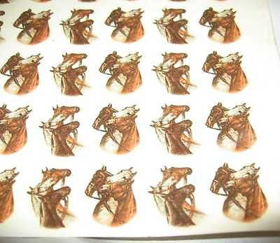 Ceramic Decal Antique Look HORSE HEADS 3/4" Decal 46 pieces