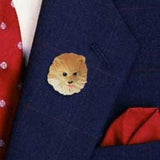 Resin Pin POMERANIAN RED Dog Head Hat Pin Tietac Pin Jewelry...Clearance Priced