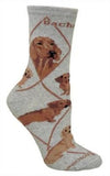 Adult Socks DACHSHUND RED Dog Breed Gray size Medium Made in USA