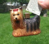 Old World Christmas YORKIE YORKSHIRE TERRIER Blown Glass Dog Breed Ornament