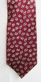 Museum Artifacts HORSE SHOE Maroon Color Mens Silk Necktie...Clearance Priced