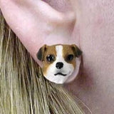 Post Style JACK RUSSELL Brown II Resin Dog Post Earrings...Clearance Priced