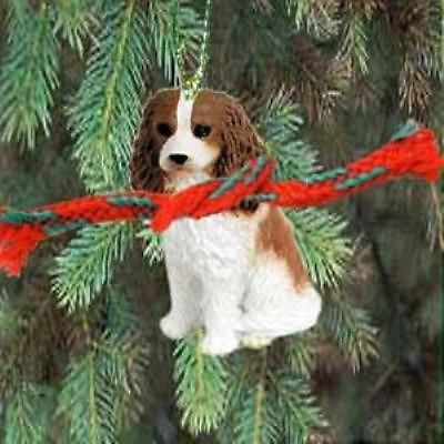 Small Resin CAVALIER KING CHARLES RED Dog Miniature Christmas Ornament