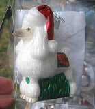 Delicate POODLE WHITE II Glass Dog Breed Xmas Ornament RETIRED