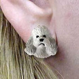 Post Style POODLE MINIATURE GRAY Dog Post Earrings Jewelry...Clearance Priced