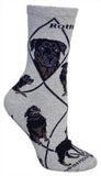 Adult Socks ROTTWEILER Dog Breed Gray size Medium Made in USA