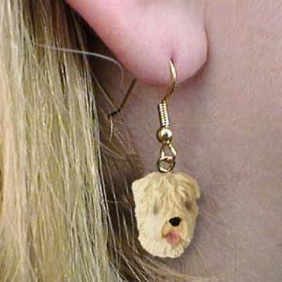 Dangle Style SOFT-COATED WHEATEN Dog Head Resin Earrings Jewelry