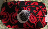 Quilted Fabric PUG Dog Breed Damask Pattern Zipper Pouch Cosmetic Bag